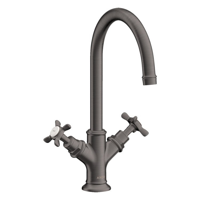 Lavatory Faucet Montreux 2 Cross ADA WaterSense Brushed Black Chrome 1.2 Gallons per Minute Deck Mount Pop-Up 1 Hole EcoRight Comfort Zone