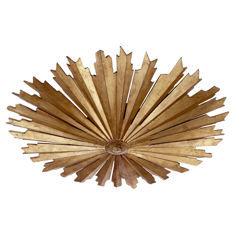 LED Flush Mount from the Claymore Collection in Gilded Iron Finish by Visual Comfort Signature
