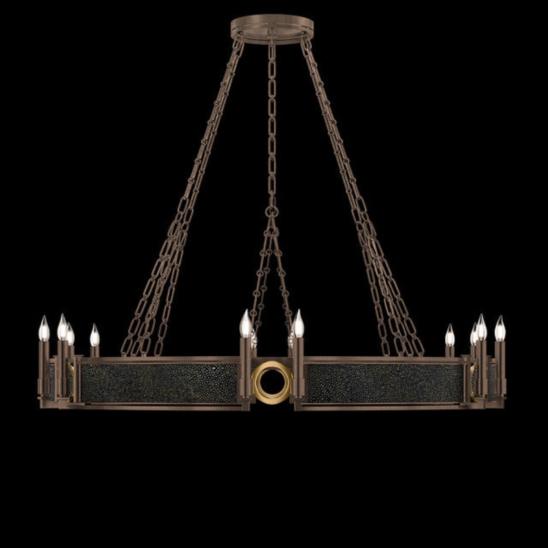 Mirage 49.75″W Round Chandelier Bronze/Brass/Black Knight