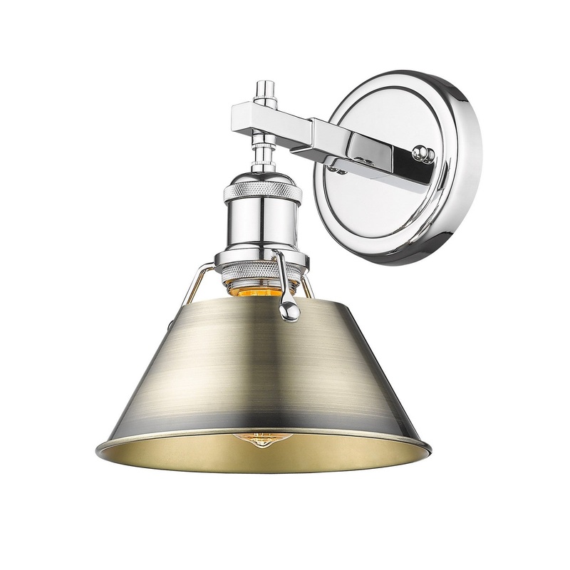 One Light Bath Vanity from the Orwell Collection in Chrome Finish by Golden