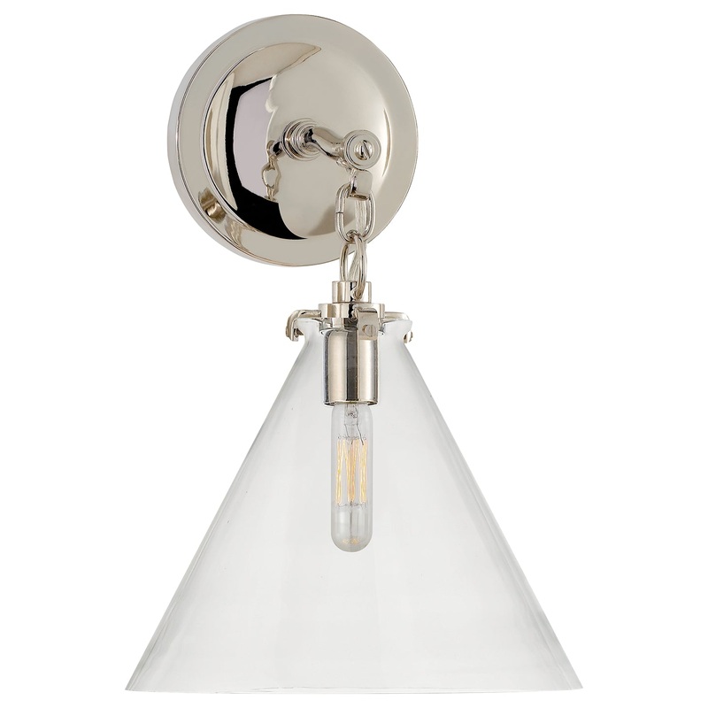 One Light Wall Sconce from the Katie Conical Collection in Polished Nickel Finish by Visual Comfort Signature
