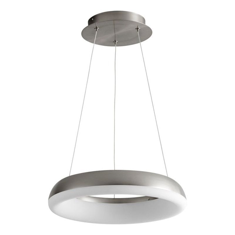 Roswell Single-Light LED 16″ Pendant – Satin Nickel