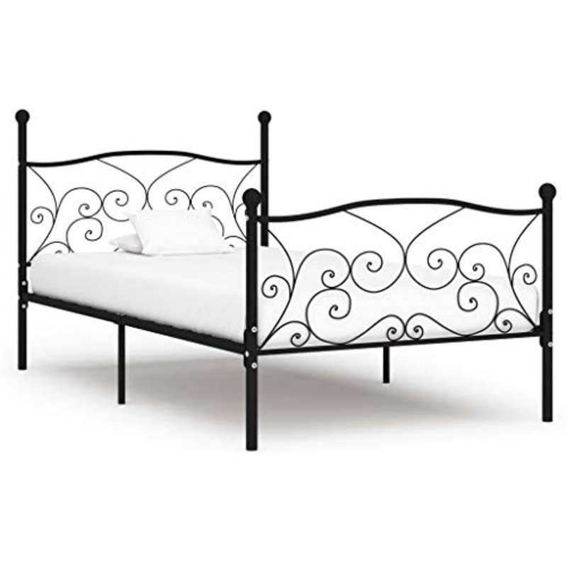 SKM Giroletto con Doghe Nero in Metallo 90×200 cm (16kg)