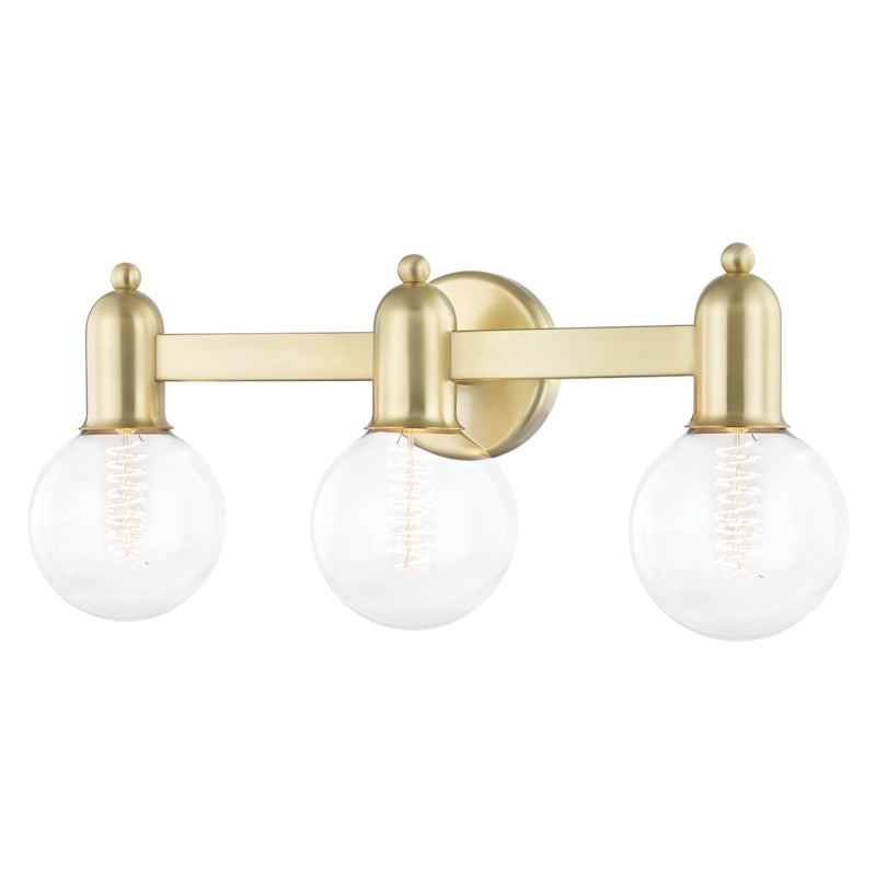 Three Light Bath Bracket from the Bryce Collection in Aged Brass Finish by Mitzi