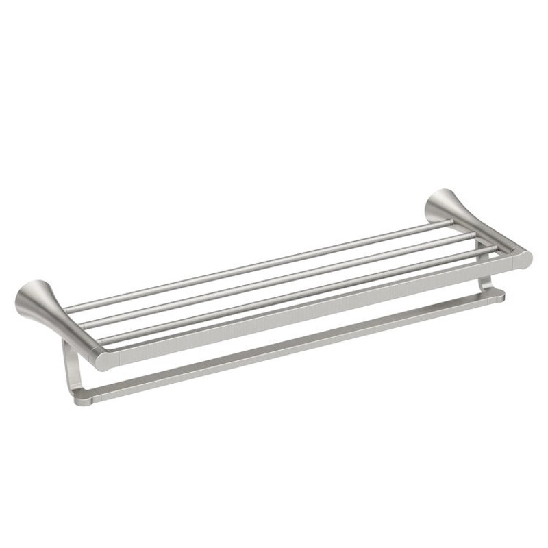 Towel Shelf JASE with Towel Rack Brushed Nickel 24 Inch Zinc