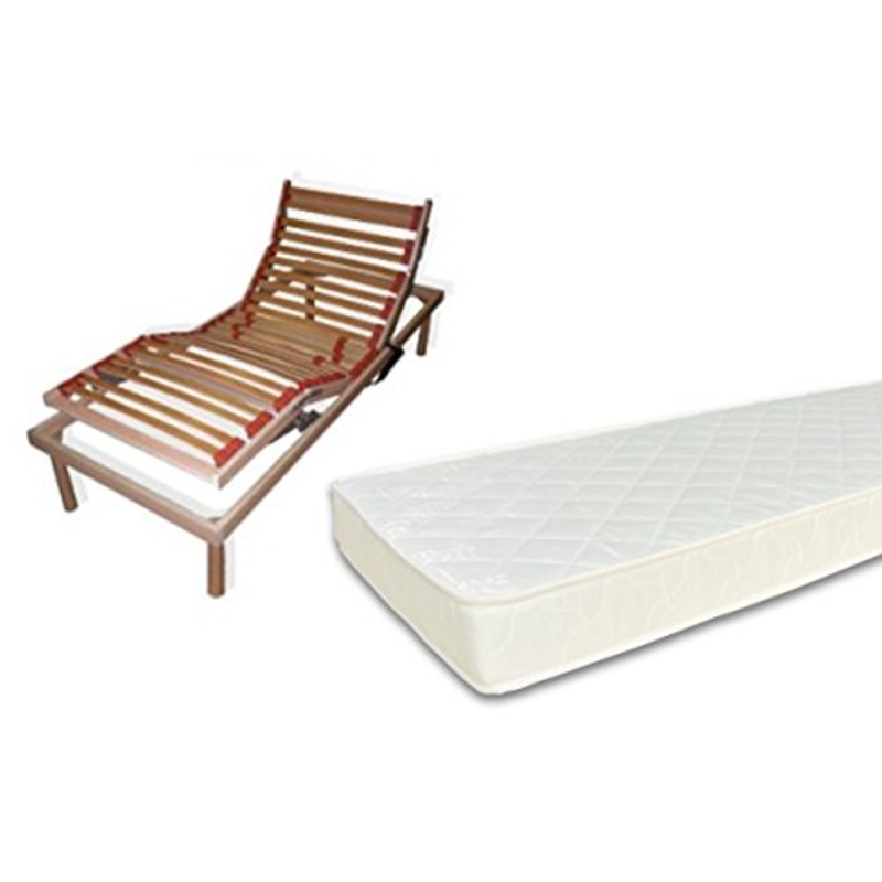 Baldiflex Emporio, Rete Motorizzata Elettrica Singola Ergonomica con Materasso Easy Memory 80 x 190 cm Cuscino Saponetta Memory Foam Omaggio