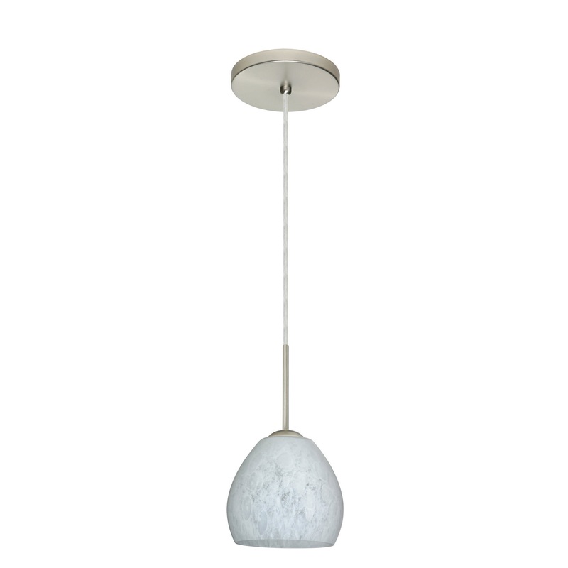 Besa 1BT-412219-HAL-SN Bolla One Light Pendant Satin Nickel