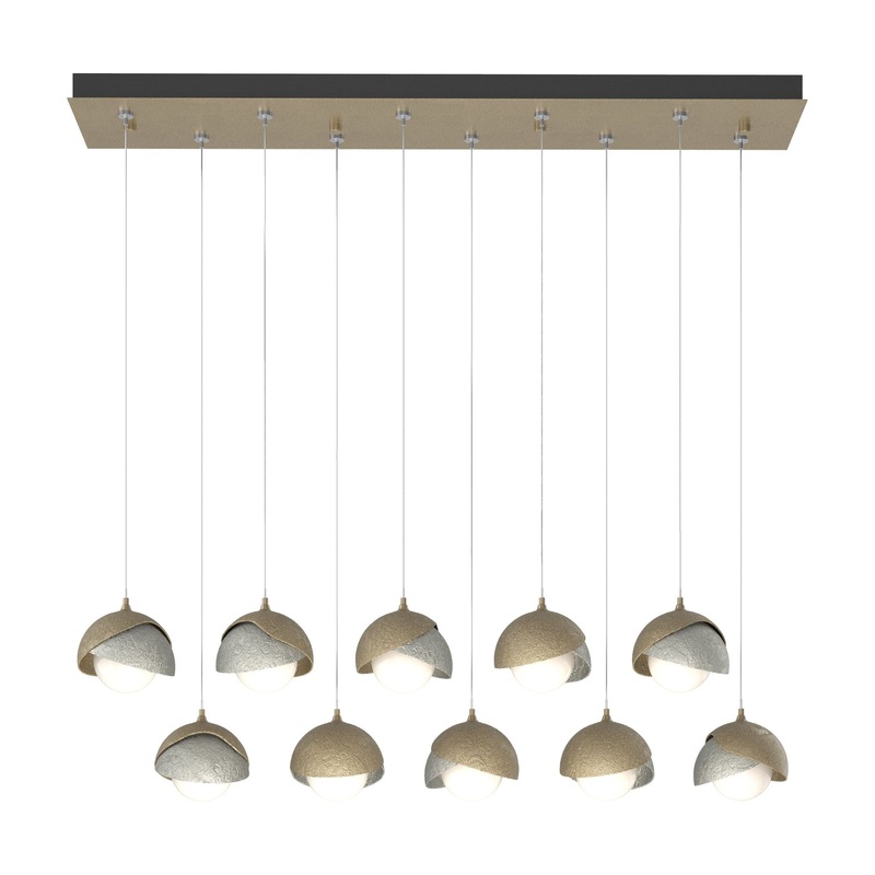 Brooklyn 10-Light Double Shade Pendant Soft Gold Sterling