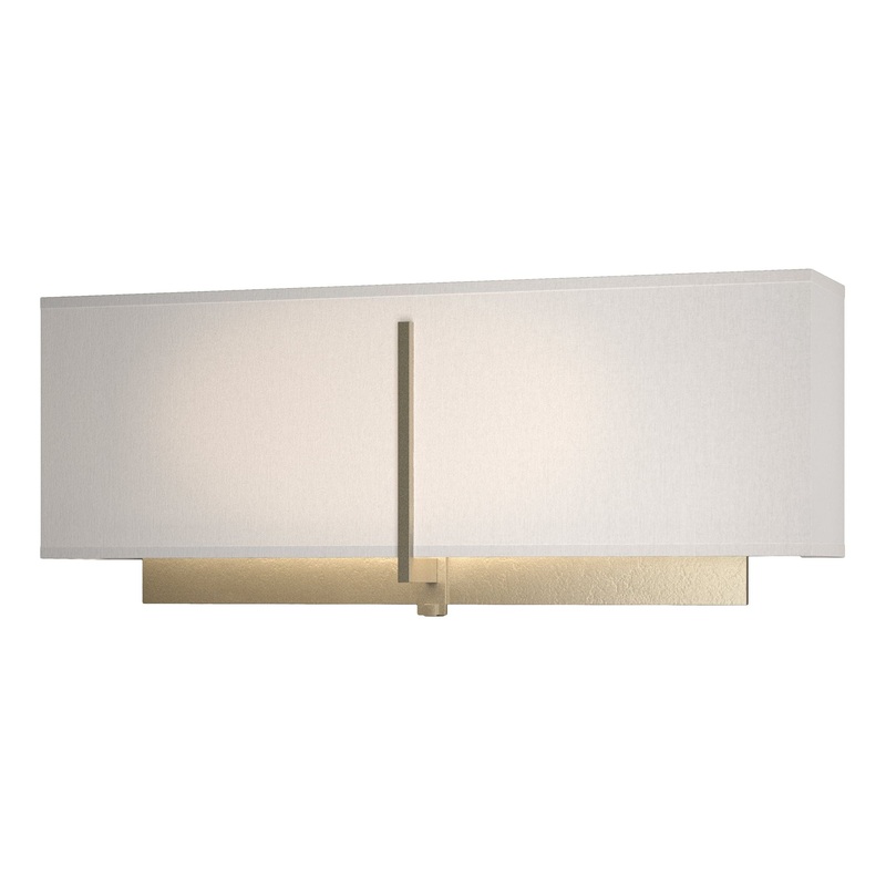 Exos Square Sconce Soft Gold Flax Shade (SE)