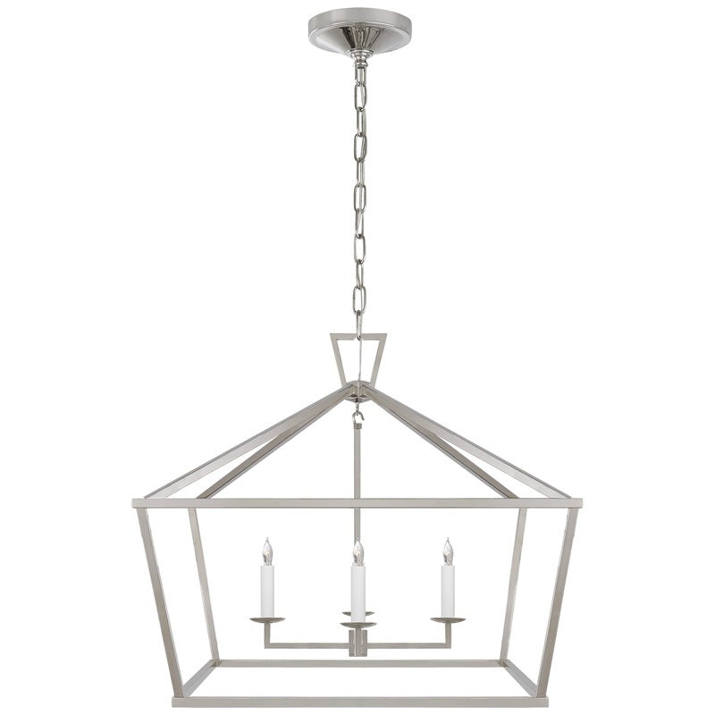 Four Light Lantern from the Darlana Collection in Polished Nickel Finish by Visual Comfort Signature
