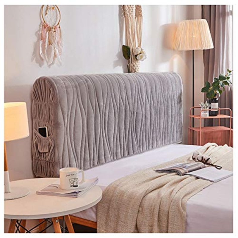 HDGZ Copri Testata Letto Fodera Elastica Protezione Testata Elastico Copritestata all-Inclusive Cover Decorazione Camera Letto (Color : Gray, Size : 1.2m)