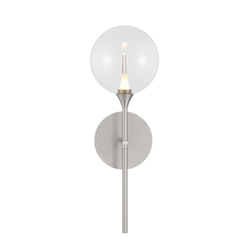 Iissa 19″ Wall Sconce Nickel Clear Glass