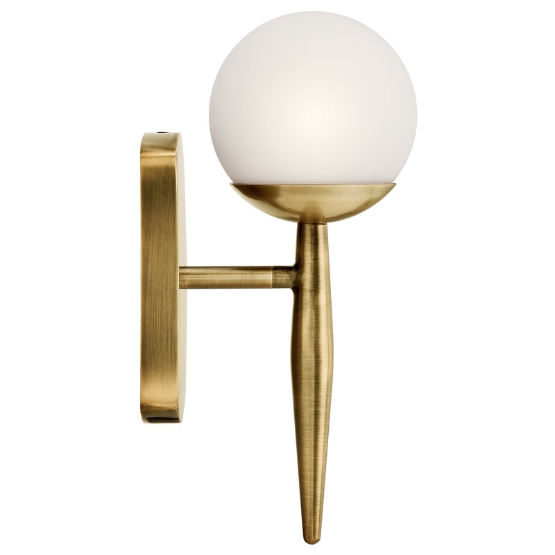 Kichler 45580NBR One Light Wall Sconce, Natural Brass