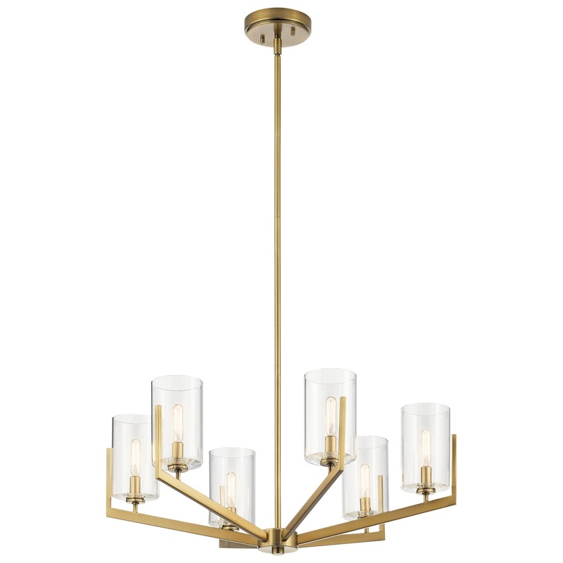 Kichler 52314BNB Six Light Chandelier, Brushed Natural Brass