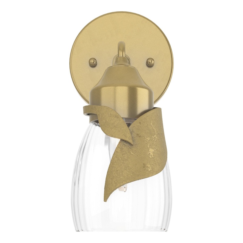 Lapas 1-Light Bath Sconce Modern Brass Water Glass (LL)