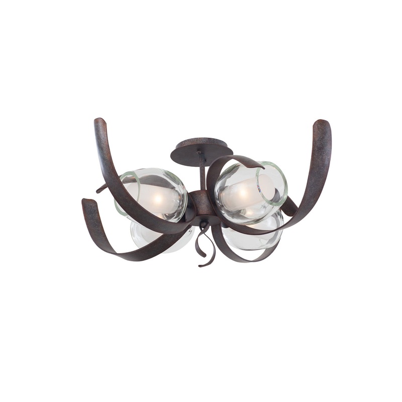LED Semi Flush Mount from the Solana Collection in Oxidized Copper Finish by Kalco