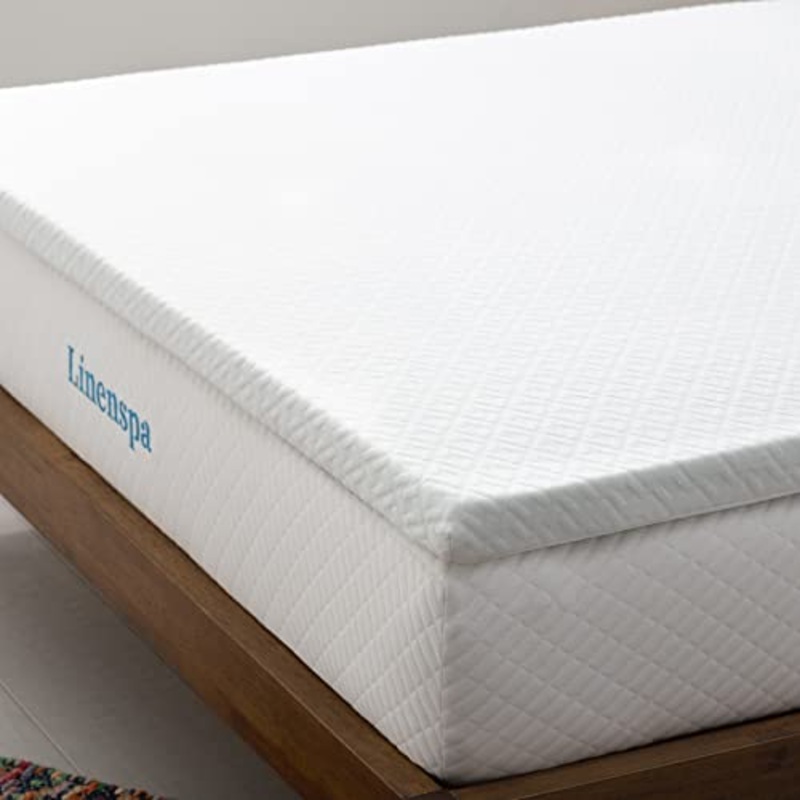 Linenspa 5cm Topper per materasso con memory foam gel rinfrescante e copertura lavabile, Piazze francese, 140 x 200 cm