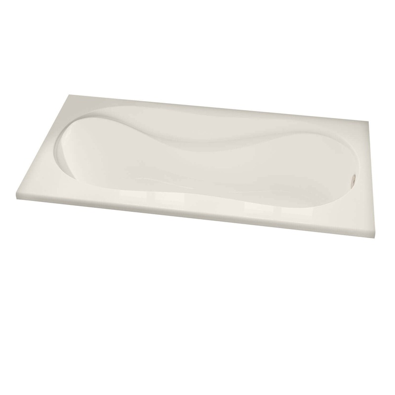 MAAX 102723-000-007-000 Cocoon 6636 Acrylic Drop-in End Drain Bathtub in Biscuit