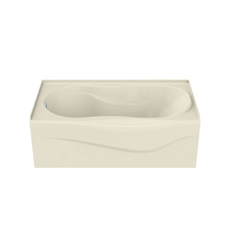 MAAX 105726-R-109-004 Murmur 6032 A Acrylic Alcove Right-Hand Drain Combined Hydrosens & Aerosens Bathtub in Bone