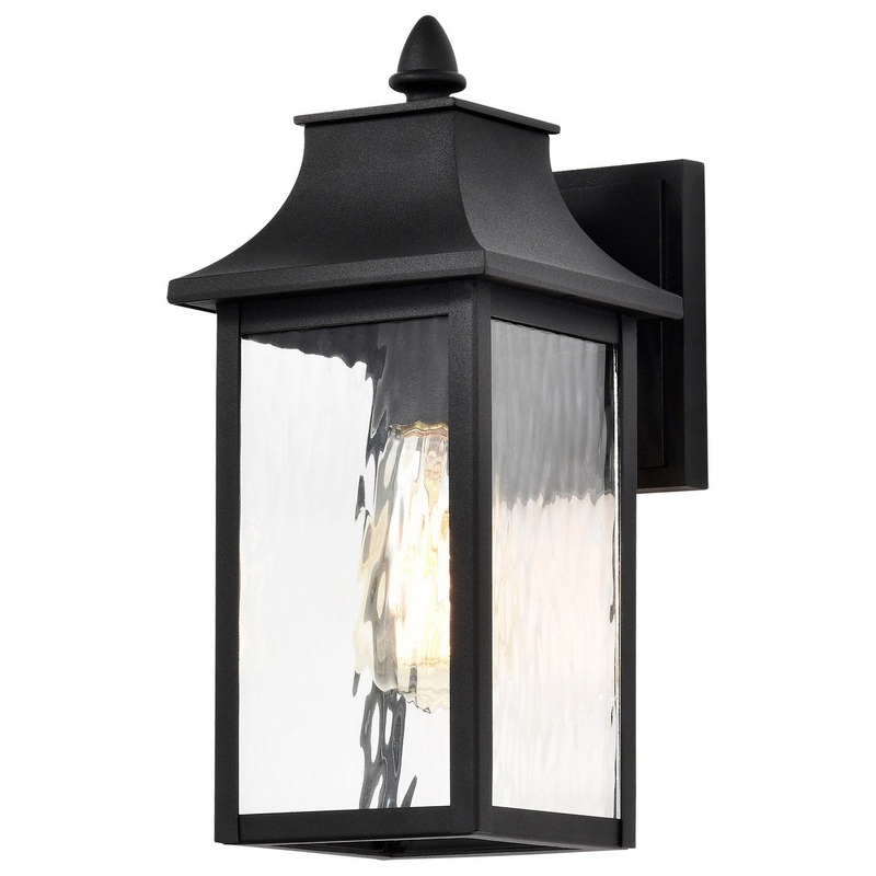 One Light Outdoor Wall Lantern from the Austen Collection in Matte Black Finish by Nuvo Lighting