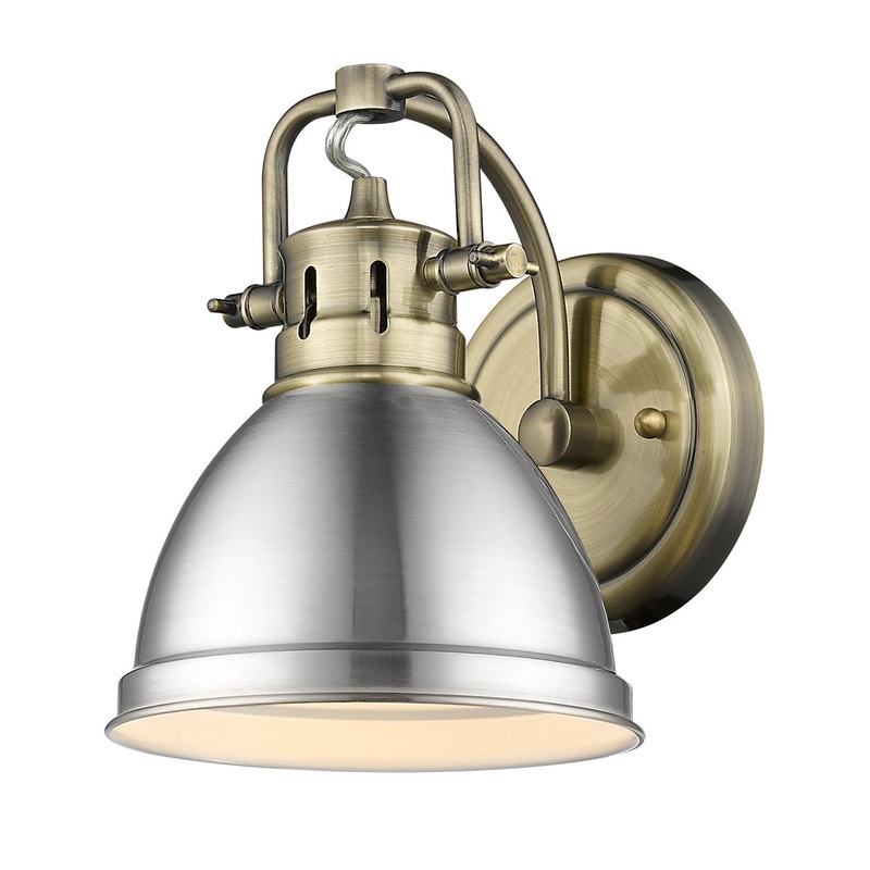 One Light Vanity from the Duncan Collection in Aged Brass Finish by Golden