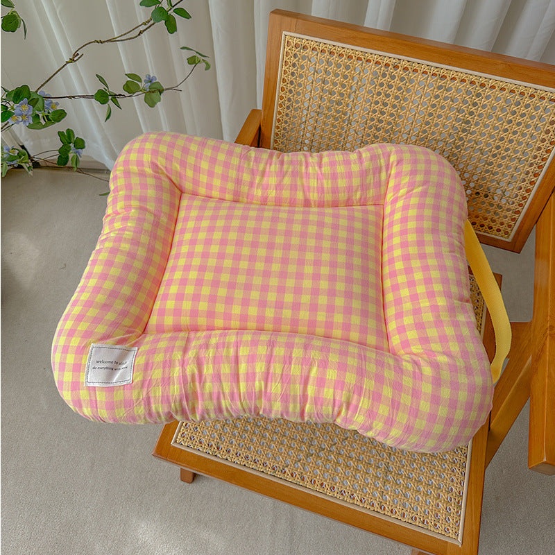 S Orange All-Season Pet Bed – Soft Washable Dog & Cat Mat with Comfortable Cushion – Warm Winter Padding for Small to Large Pets