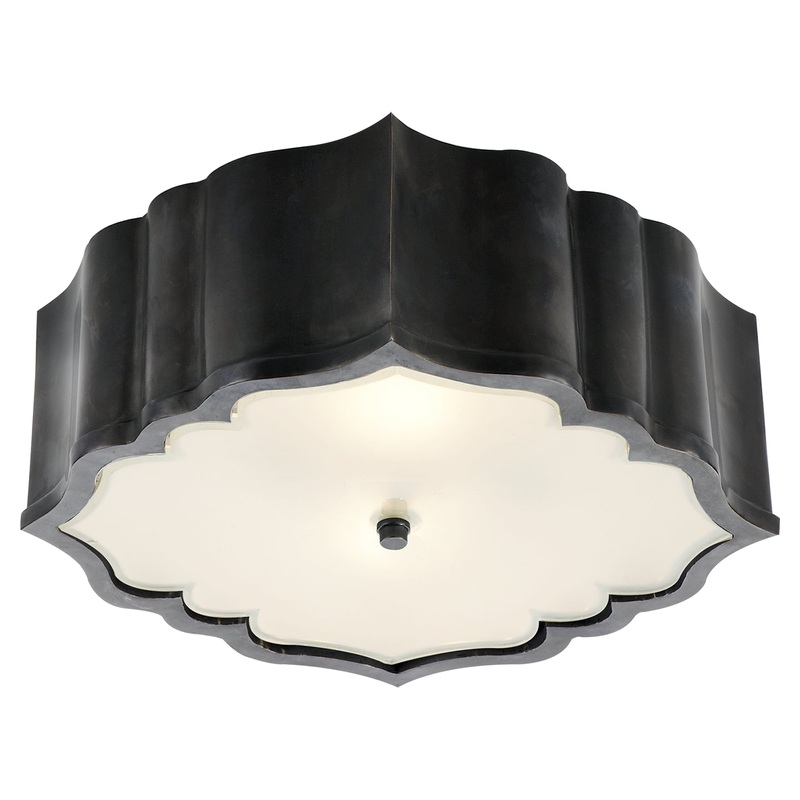 Three Light Flush Mount from the Balthazar Collection in Gun Metal Finish by Visual Comfort Signature