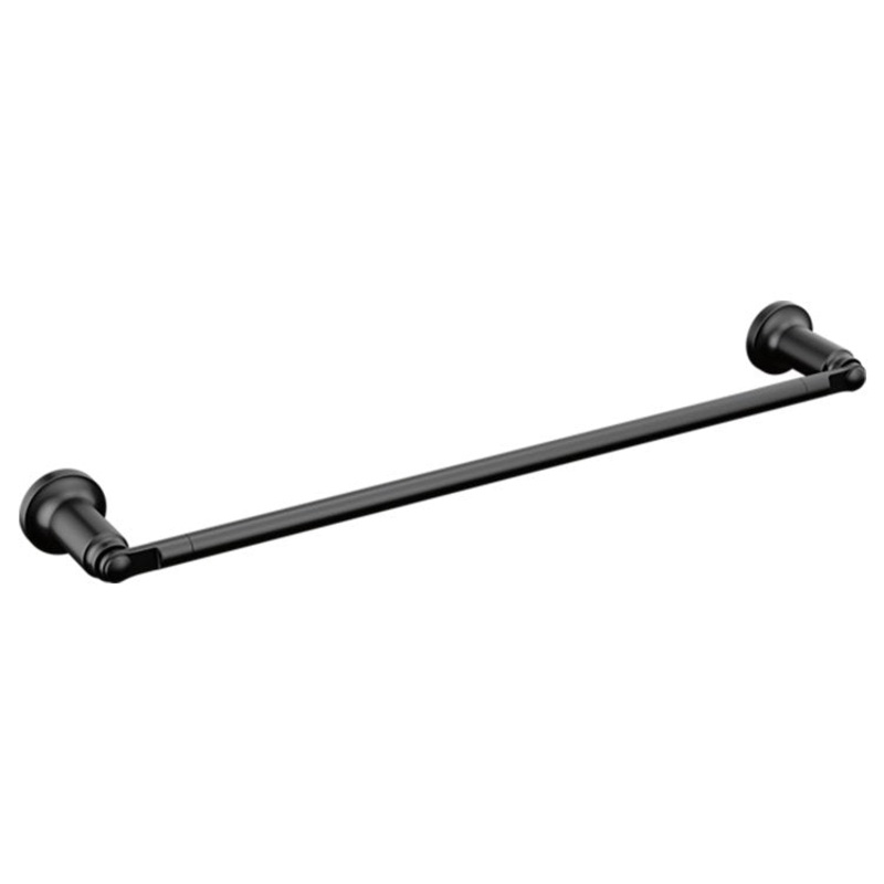 Towel Bar 18 Inch Matte Black Brass 3-1/8 Inch Wall Mount
