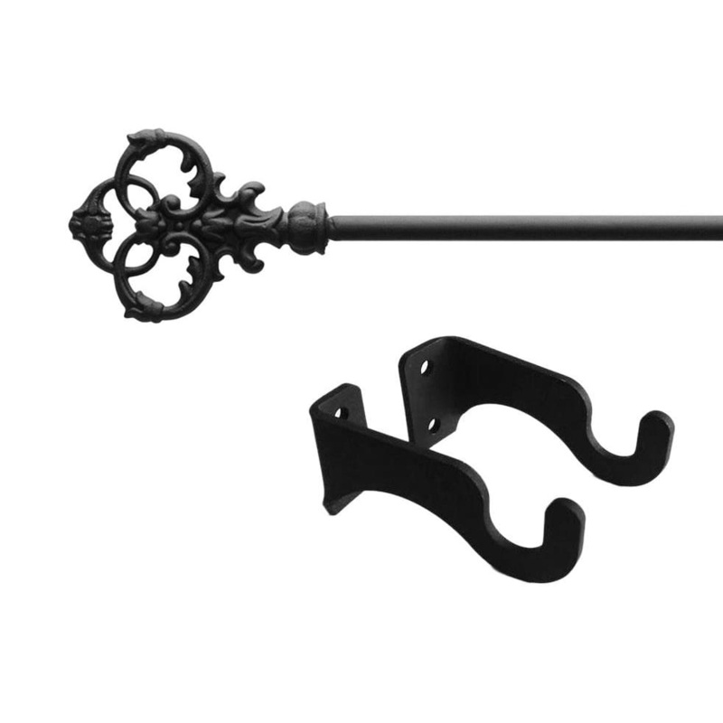 Village Wrought Iron CUR-127-35-S Victorian Curtain Rod SM (Hardware is INCLUDED)