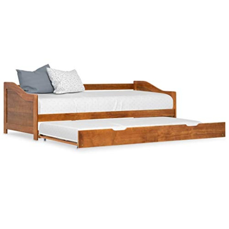 BIGTO – Divano letto estraibile, struttura in legno di pino massello, per la casa, 90 x 200 cm, colore: Marrone miele