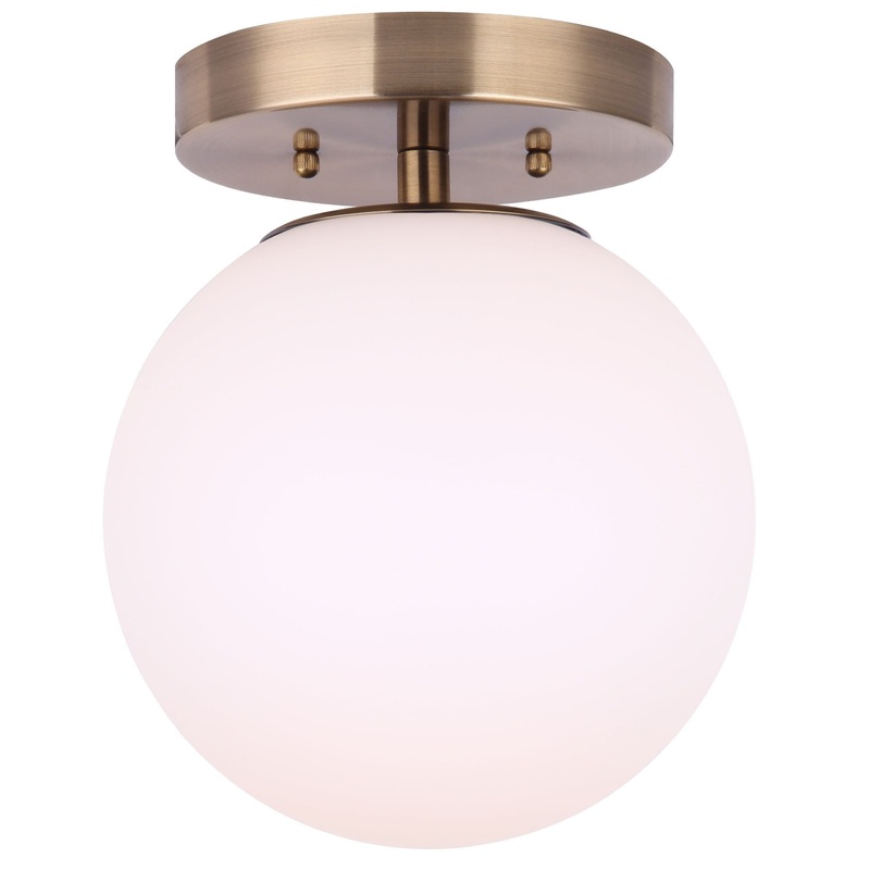Camilo 1-Light Flush Mount Gold with Flat Opal Glass
