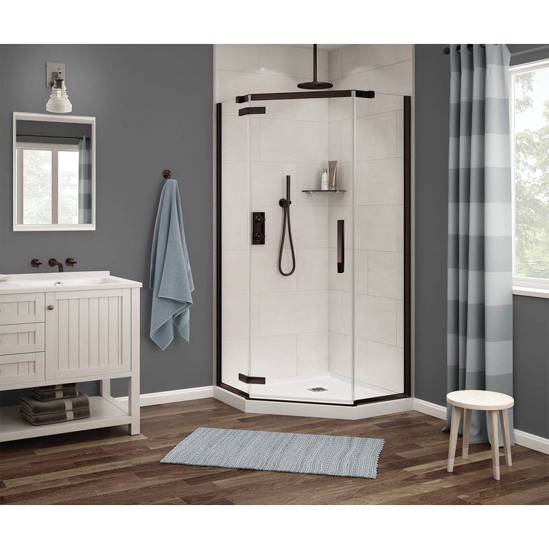 MAAX 136321-900-173-000 Link Neo-angle 40 x 40 x 75 in. 8mm Pivot Shower Door for Corner Installation with Clear glass in Dark Bronze