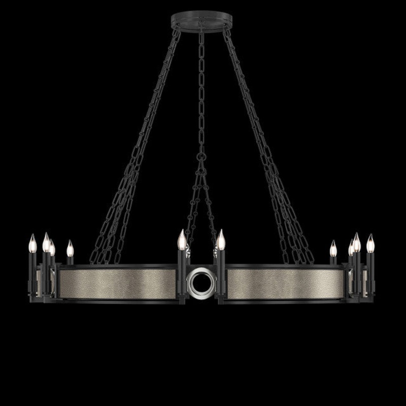 Mirage 49.75″W Round Chandelier Black Iron/Nickel/Coco