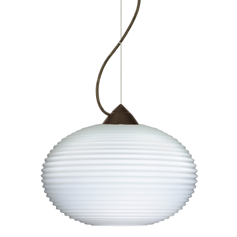 One Light Pendant from the Pape Collection in Bronze Finish by Besa
