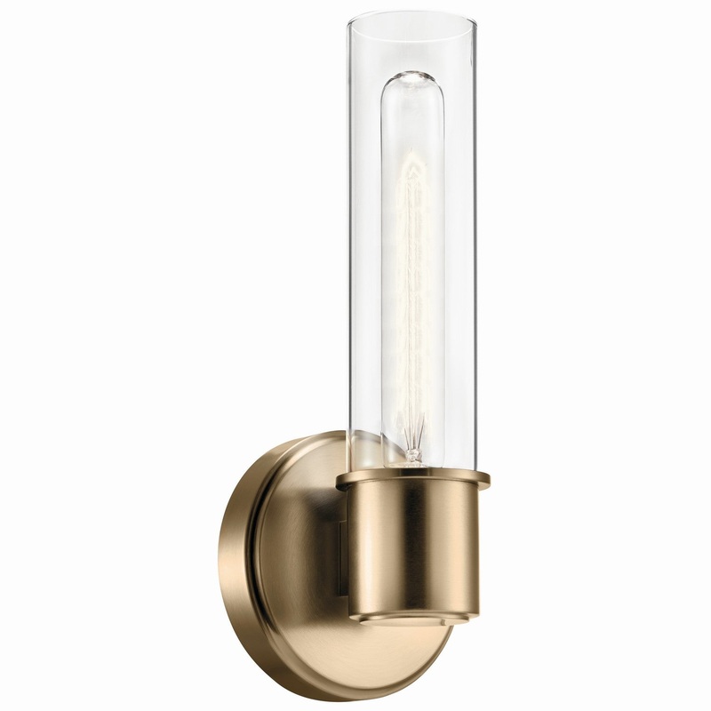 One Light Wall Sconce from the Aviv Collection in Champagne Bronze Finish by Kichler