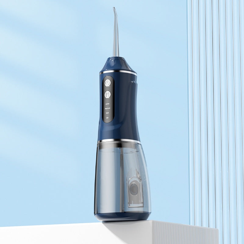 Portable Electric Oral Irrigator with 4 Nozzles 3 Pressure Modes – Blue