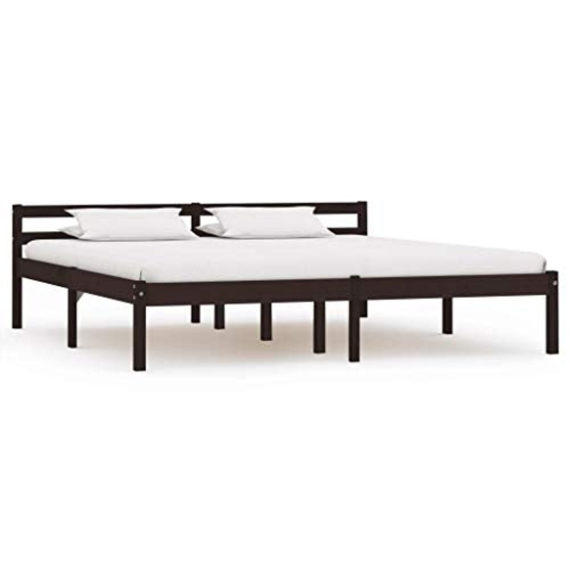 SKM Giroletto Marrone Scuro in Legno Massello di Pino 180×200 cm (23.58kg)