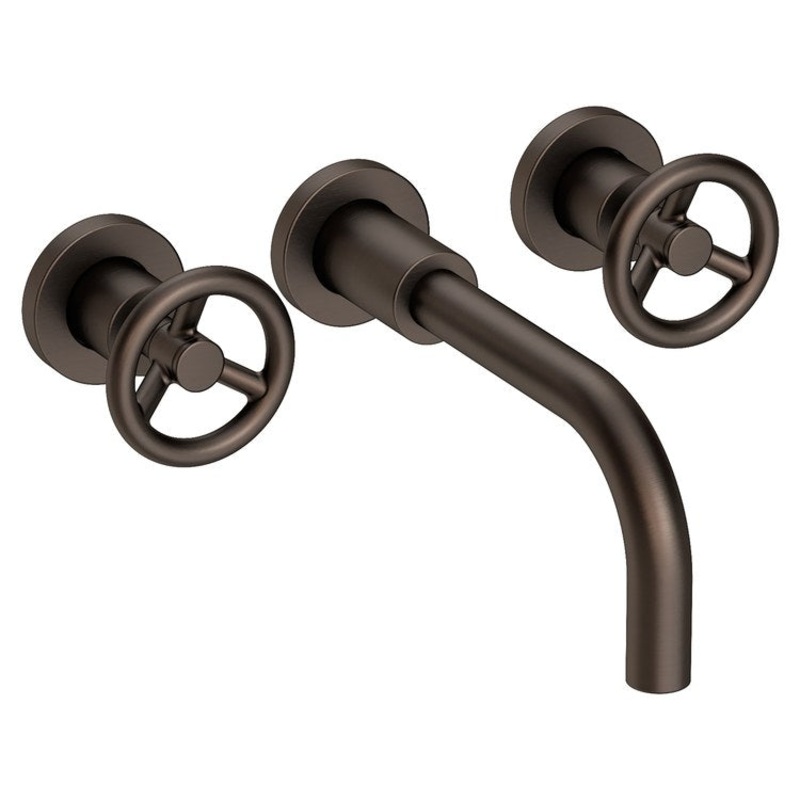 Slater Two Handle Wall-Mount Bathroom Faucet – English Bronze