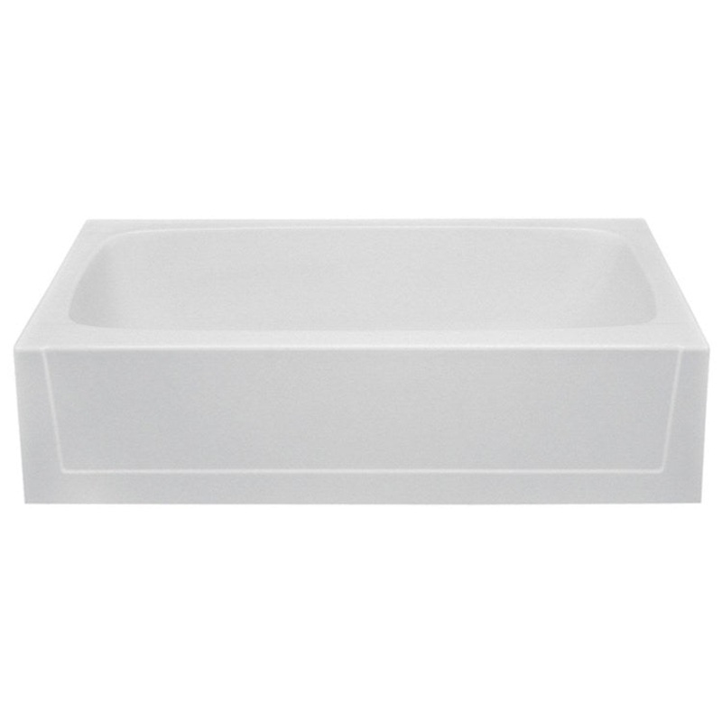 Soaking Tub Alcove Left Drain White Rectangle 50 Gallons 60 x 30 x 15 Inch