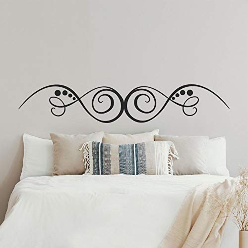 T-MK366 – Adesivi per testiera del letto, 26 x 140 cm, colore: Nero