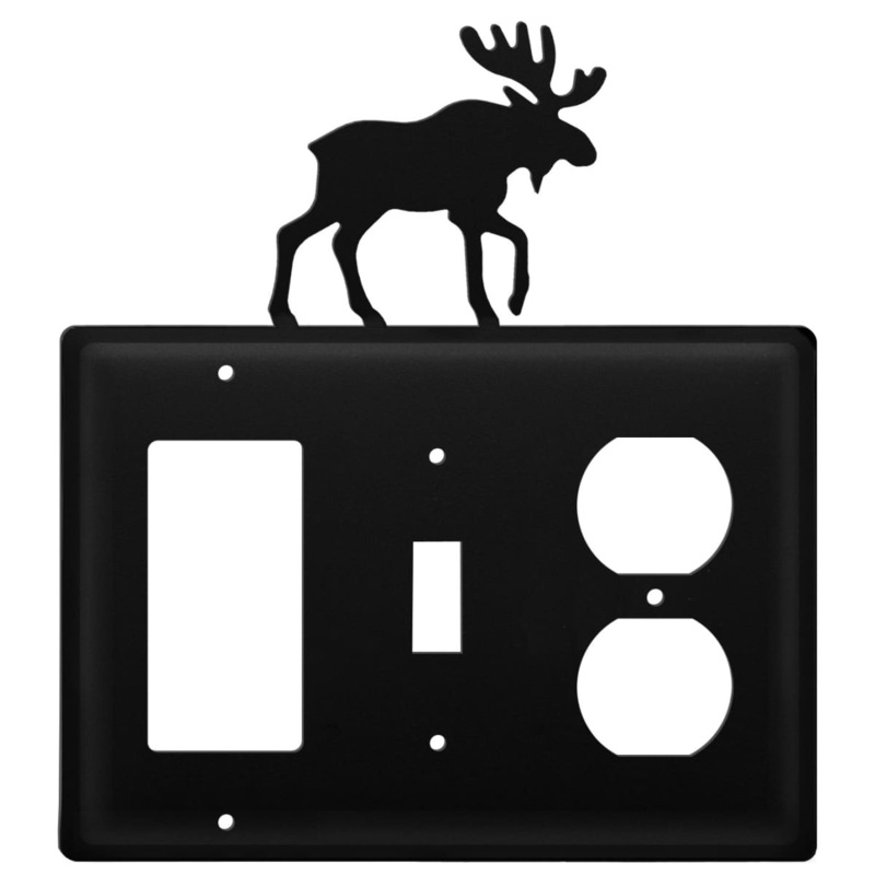 Village Wrought Iron EGSO-19 Triple Moose Single GFI Switch and Outlet Cover CUSTOM Product