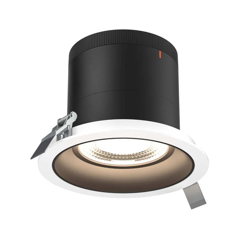 6″ Modular Downlight Black with White Trim 60 Degrees Regressed