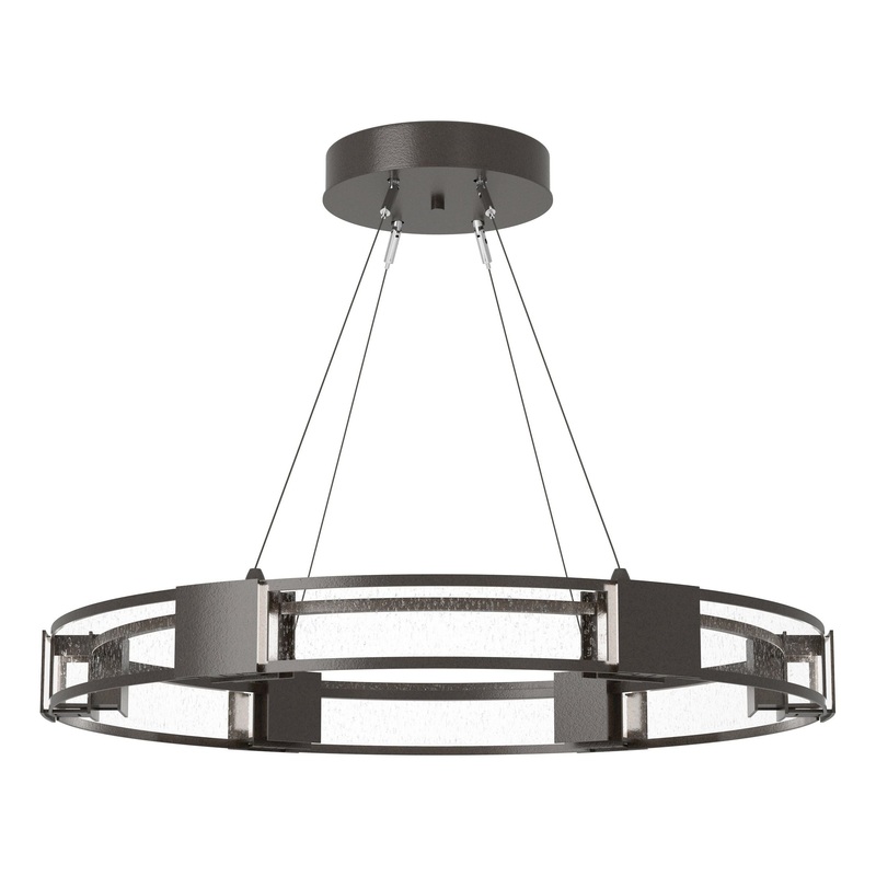 Aura Glass Pendant Oil Rubbed Bronze Seeded Clear Glass (II)