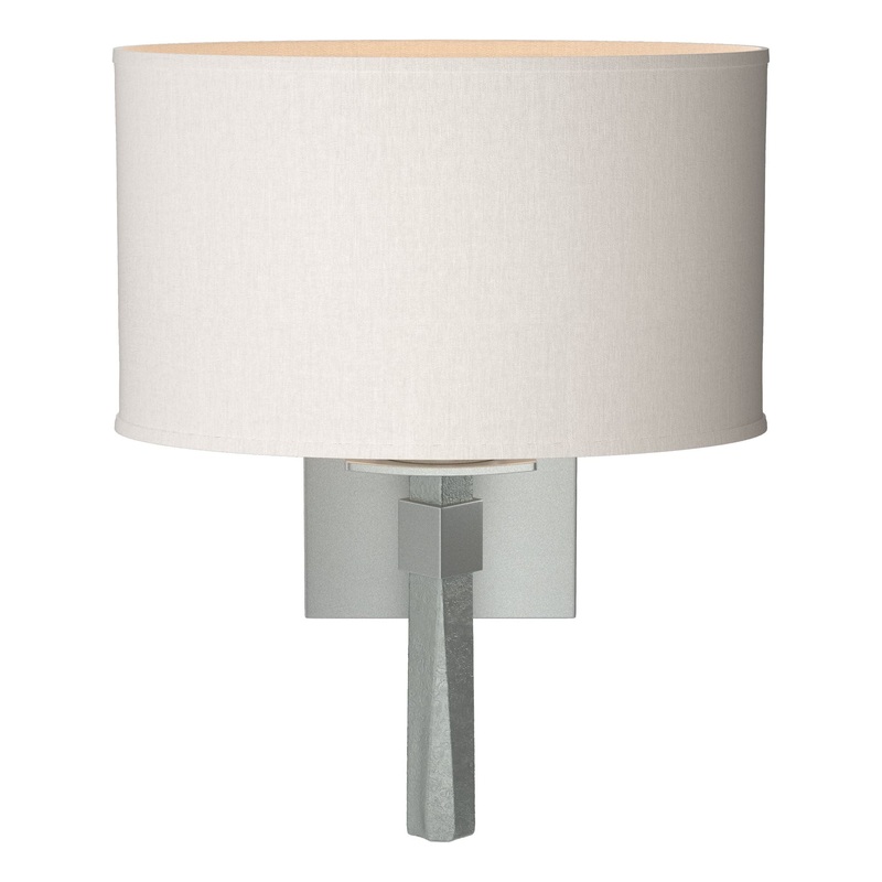 Beacon Hall Oval Drum Shade Sconce Vintage Platinum Flax Shade (SE)