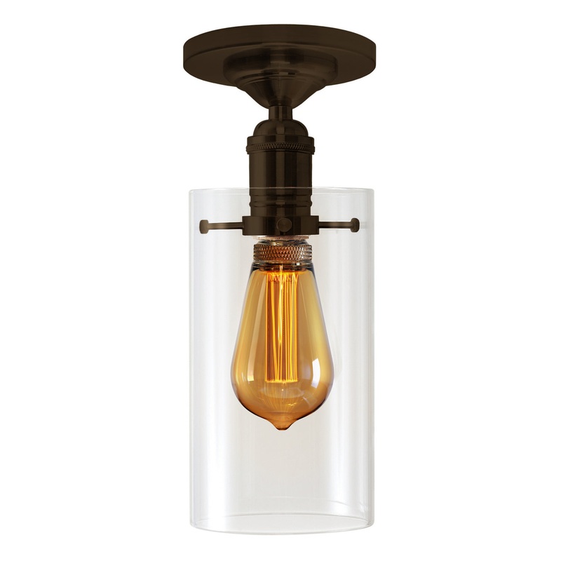 Ceiling Mount from the Retro Cylinder Collection in Bronze Finish by Stone Lighting