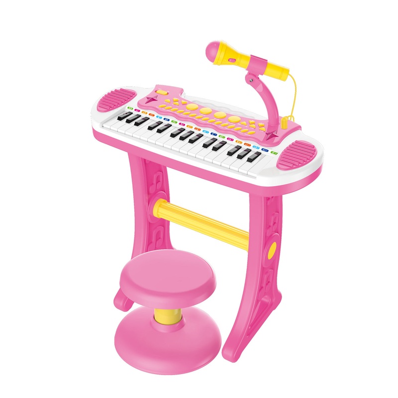Children’s Electronic Keyboard with Stand (Pink) Musical Instrument Toy