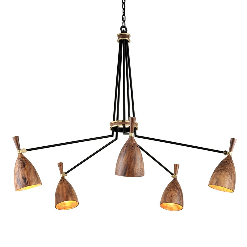 Corbett Lighting 280-05-SBK Utopia Five Light Chandelier Soft Black