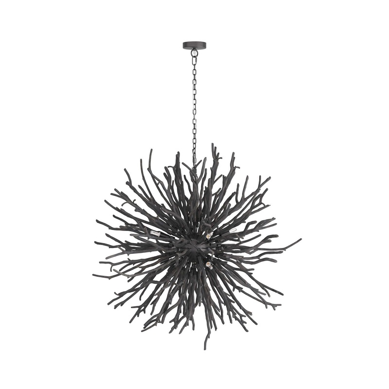 Eight Light Chandelier from the Finch Collection in Dark Gray Wash Finish by Arteriors
