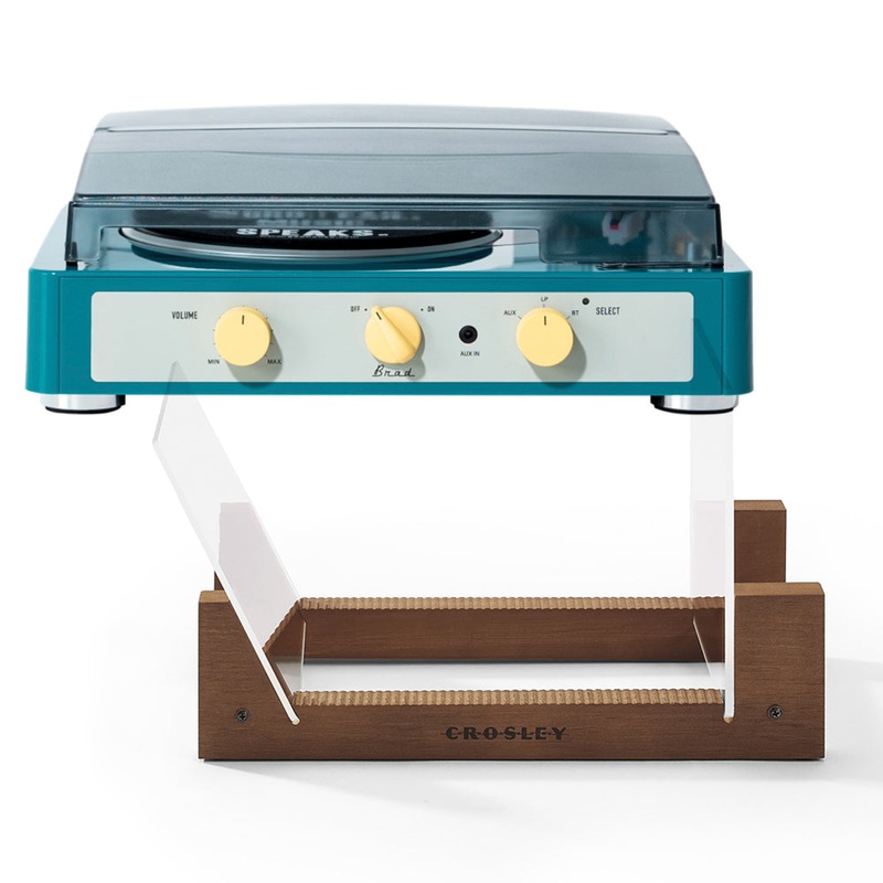 Gadhouse Brad MKII Record Player – Green + Bundled Crosley Record Storage Display Stand
