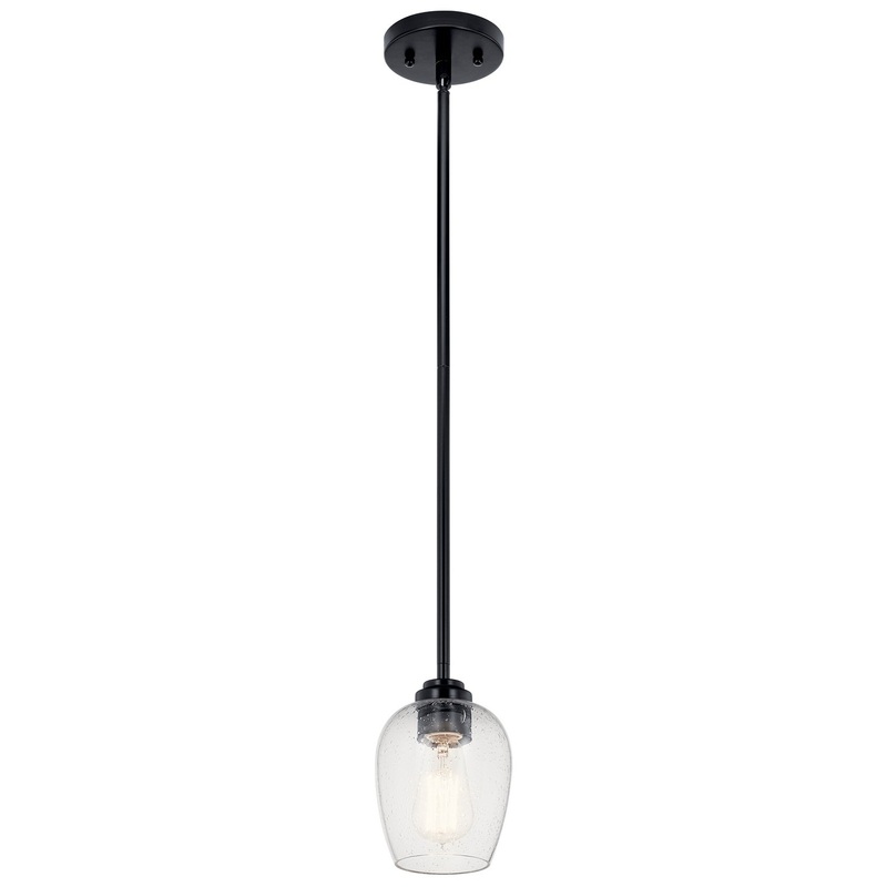 Kichler 44380BKCS One Light Mini Pendant, Black